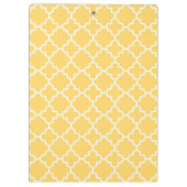 Gelbes Quatrefoil Muster Klemmbrett (Rückseite)