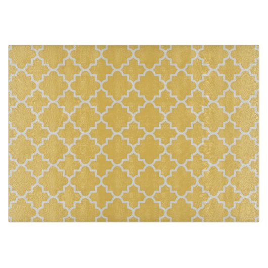 Gelbes Quatrefoil Muster Schneidebrett (Vorderseite)