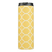 Gelbes Quatrefoil Muster Thermosbecher (Rückseite)