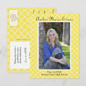 Gelbes Quatrefolie - Abschluss Postkarte (Vorne/Hinten)