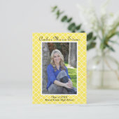 Gelbes Quatrefolie - Abschluss Postkarte (Stehend Vorderseite)