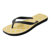 Gelbes Quatrefolienmuster Badesandalen (Schrägansicht)