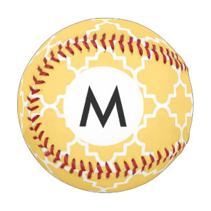 Gelbes Quatrefolienmuster Baseball