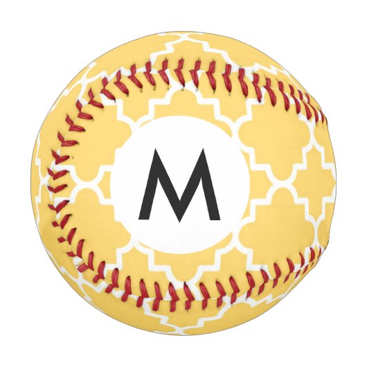Gelbes Quatrefolienmuster Baseball (Vorderseite Links)