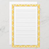 Gelbes Quatrefolienmuster Briefpapier (Vorne/Hinten)