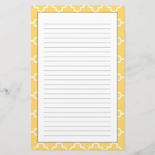 Gelbes Quatrefolienmuster Briefpapier