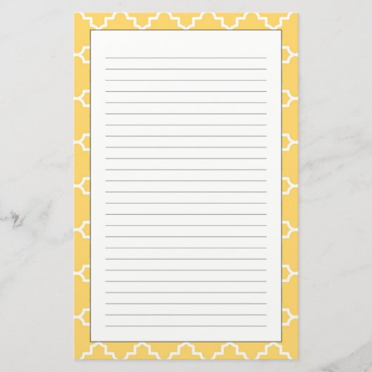 Gelbes Quatrefolienmuster Briefpapier (Vorderseite)