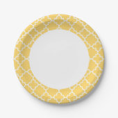 Gelbes Quatrefolienmuster Pappteller (Vorderseite)
