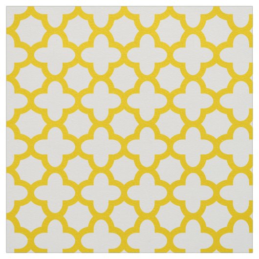 Gelbes Quatrefolienmuster Stoff (Muster)
