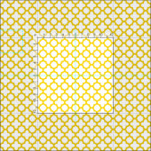 Gelbes Quatrefolienmuster Stoff (Kachel)