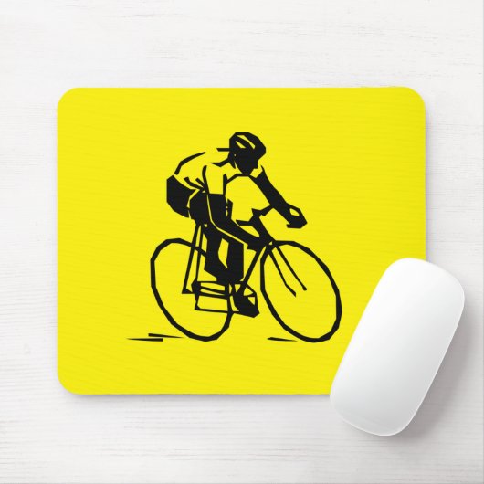 Gelbes Radfahren Mousepad (Mit Mouse)