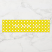 Gelbes Radioaktivität mit weißen Polka-Punkten 1 Wasserflaschenetikett (Einzelnes Label)