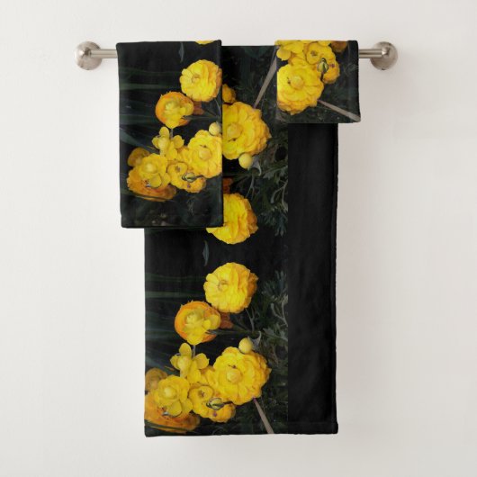 Gelbes Ranunculus Blumengarten Badetuch Set (Insitu)
