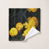 Gelbes Ranunculus Blumengarten Badetuch Set (Waschlappen)