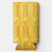 Gelbes Rautenmuster kann kühler werden Selters Dosenkühler (Rückseite)