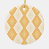 Gelbes Rautenmuster Keramik Ornament (Vorne)