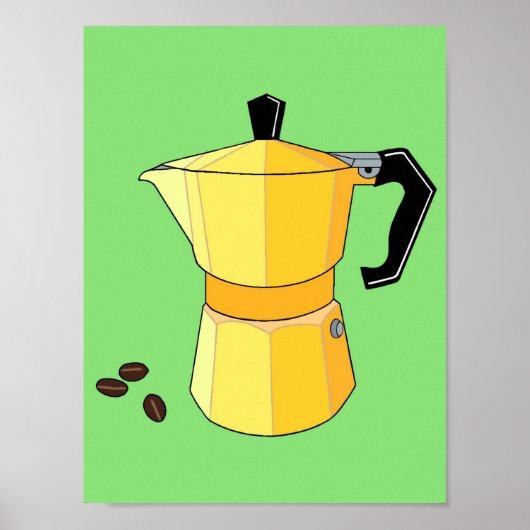 Gelbes Regenbogen-Espresso-Poster Poster (Vorne)