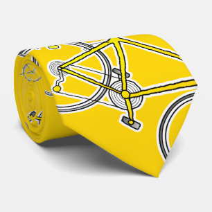 Gelbes Rennrad-Schlips, Radgeschenk Krawatte