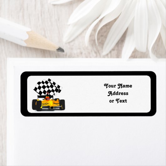 Gelbes Rennwagen mit Checkbox (Insitu)