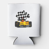 Gelbes Rennwagen mit Checkbox Dosenkühler (Vorderseite)