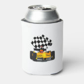 Gelbes Rennwagen mit Checkbox Dosenkühler (Kanne Rückseite)