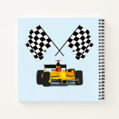 Gelbes Rennwagen mit Checkbox Notizblock (Rückseite)