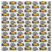 Gelbes Rennwagen mit Checkbox Stoff (Muster)