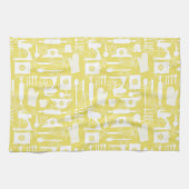 Gelbes Retro-Backen Geschirrtuch (Horizontal)
