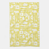Gelbes Retro-Backen Geschirrtuch (Vertikal)