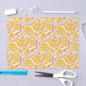 Gelbes Retro-Blumenmuster Seidenpapier (Handwerk)