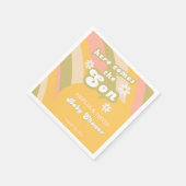 Gelbes Retro Boy Dusche Daisy Party Serviette (Ecke)