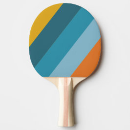 Gelbes Retro fett gestreift Tischtennis Schläger