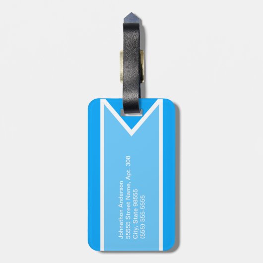 Gelbes Retro Flyer-Flugzeug mit Namen Gepäckanhänger (Rückseite vertikal)