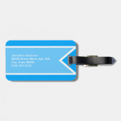 Gelbes Retro Flyer-Flugzeug mit Namen Gepäckanhänger (Rückseite horizontal)