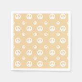 Gelbes Retro-Friedenszeichen Geburtstag Serviette (Vorderseite)