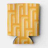 Gelbes Retro geometrisches Muster Dosenkühler (Vorderseite)