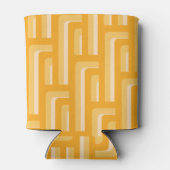 Gelbes Retro geometrisches Muster Dosenkühler (Rückseite)