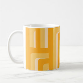 Gelbes Retro geometrisches Muster Kaffeetasse
