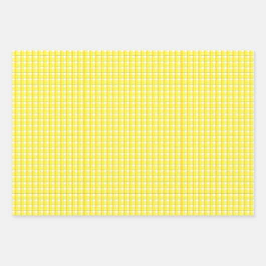 Gelbes Retro-Kariertes Muster Geschenkpapier Set (Vorderseite)