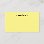 Gelbes Retro reserviert Sitzfläche Zahnstange Terminkarte (Rückseite)