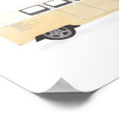 Gelbes Retro Van Kinderzimmer Dekor Poster (Ecke)