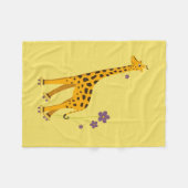 Gelbes Rollen-Skaten-lustige Cartoon-Giraffe Fleecedecke (Vorderseite (Horizontal))