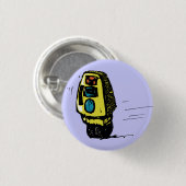 Gelbes Rollerbot Button (Vorne & Hinten)