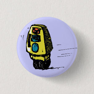 Gelbes Rollerbot Button