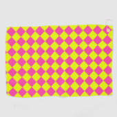 Gelbes Rosa Muster für das Diamant-Schachbrett Golfhandtuch (Horizontal)