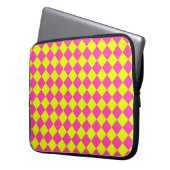Gelbes Rosa Muster für das Diamant-Schachbrett Laptopschutzhülle (Vorderseite Links)