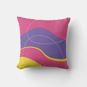 Gelbes Rosa und Lila Abstraktes Kunstdesign Kissen