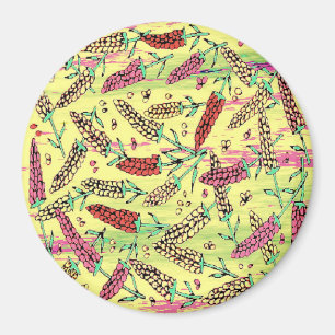 gelbes, rosa und rotes Muster Magnet