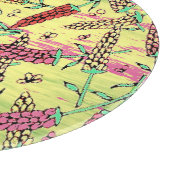 gelbes, rosa und rotes Muster Schneidebrett (Ecke)