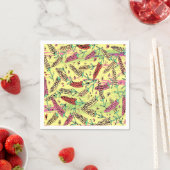 gelbes, rosa und rotes Muster Serviette (Beispiel)